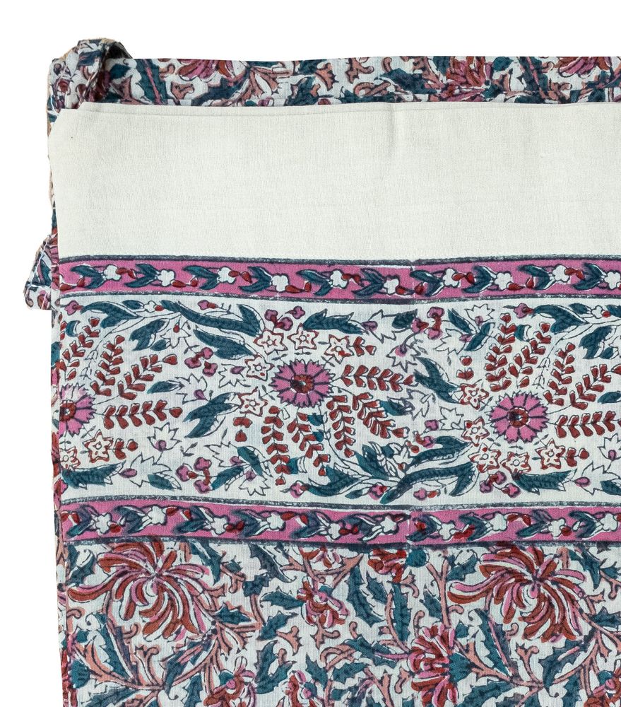 Rideaux et voilages - REEMA - RIDEAU ECRU FLEURI - JAMINI BY USHA BORA