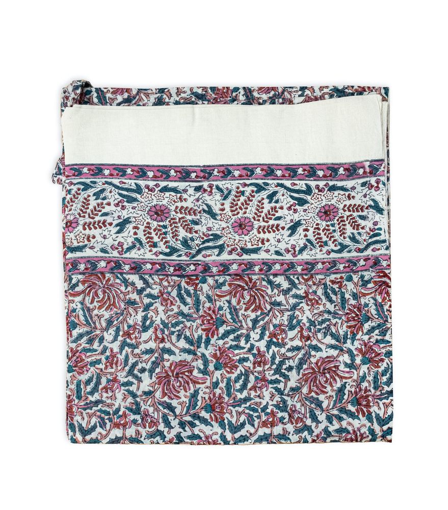Rideaux et voilages - REEMA - RIDEAU ECRU FLEURI - JAMINI BY USHA BORA