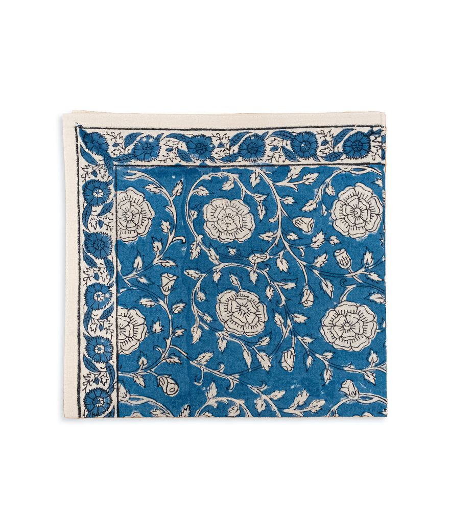 Linge de table textile - BANNA - SERVIETTE DE TABLE - BLEUE - JAMINI BY USHA BORA