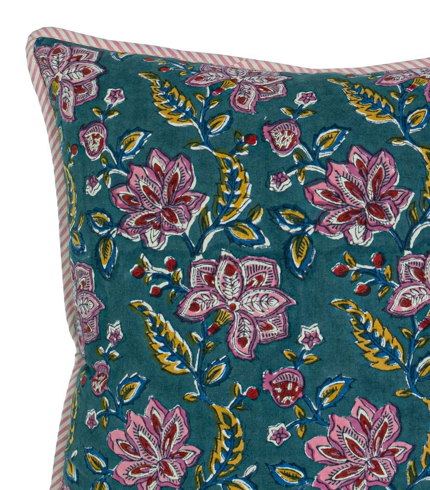 Fabric cushions - RANG - CUSHION MULTI GREEN - JAMINI BY USHA BORA