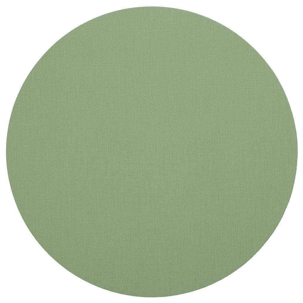 Assiettes au quotidien - Napperon rond classique en toile à dos en feutre, vert mousse, 1 pièce - CASPARI