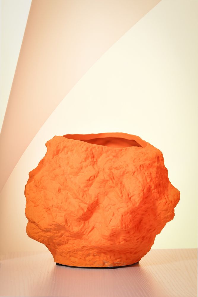 Vases - Vase en céramique à l'aspect rock, orange tendance CHU20OR - ELEMENT ACCESSORIES