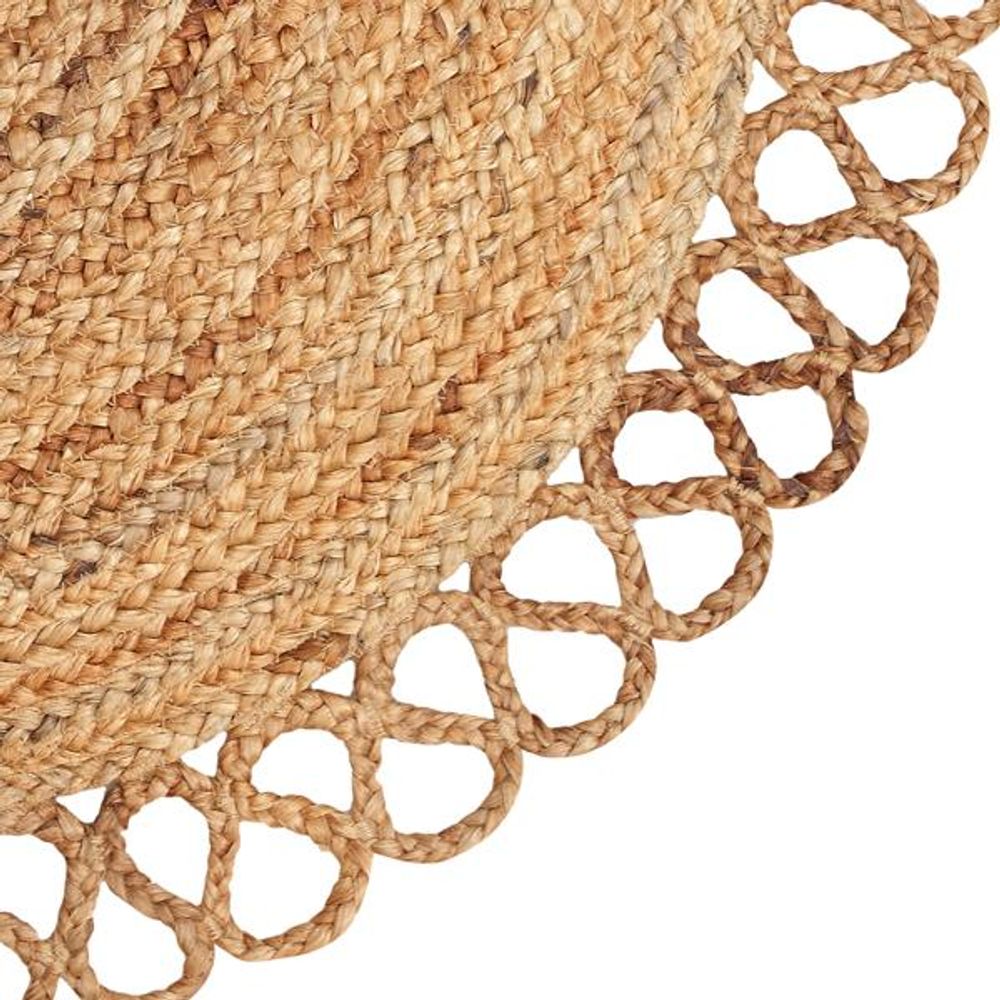 Tapis - Paillasson en jute demi-lune, naturel, 18 x 36 pouces - CASA AMAROSA