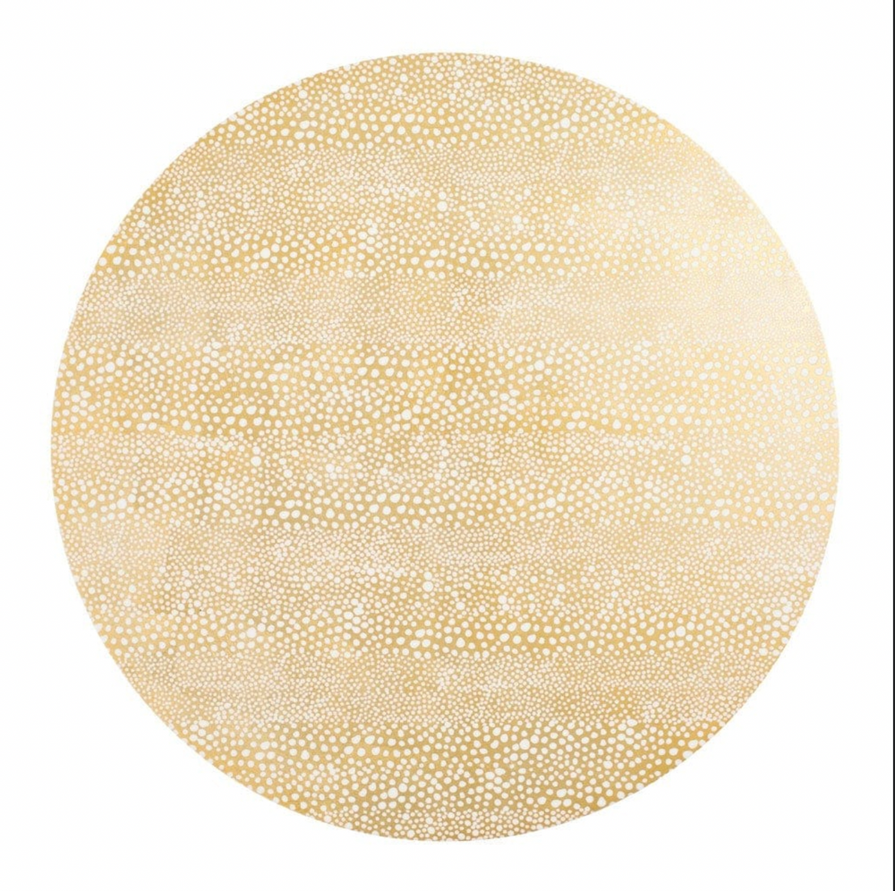 Dining Tables - Pebble Round Lacquer Placemat in Gold - 1 Each - CASPARI