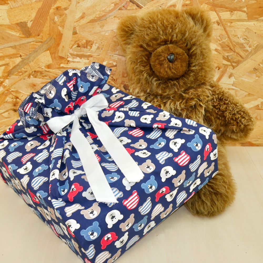 Cadeaux - Emballage cadeau Nounours réutilisable fabriqué en France et en matière coton - NILE® - NILE