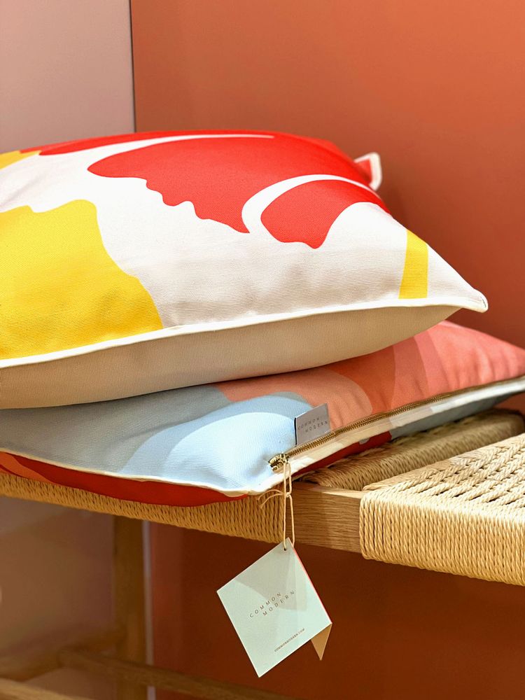 Fabric cushions - Eco Canvas Cushions - Ginkgo Pop - COMMON MODERN