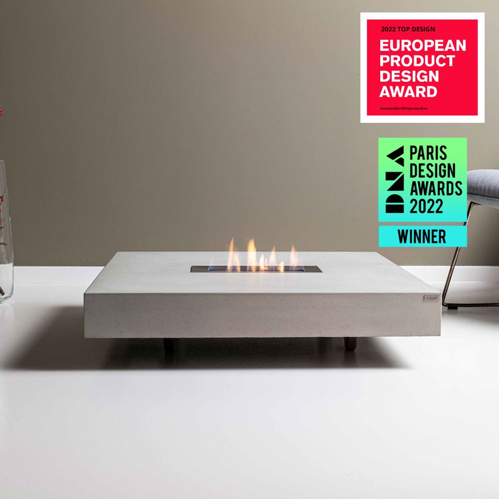 Tables basses - TABULA IGNIS Table de salon en béton avec ou sans cheminée éthanol - CO33 EXKLUSIVE BETONMÖBEL