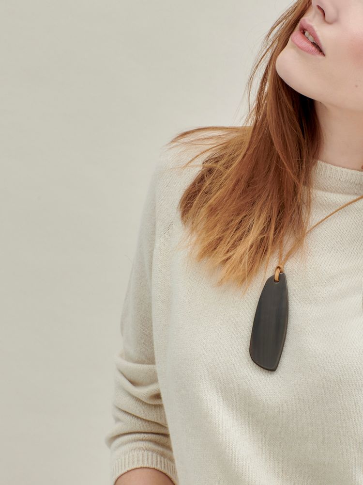 Jewelry - long alpha brown horn + small alpha Gold bronze - CATH•S