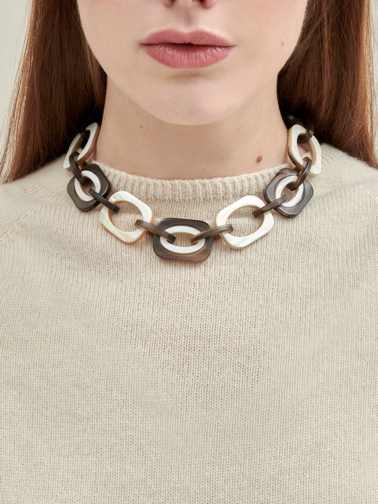 Jewelry - collier mi doublé beige/ brown - CATH•S