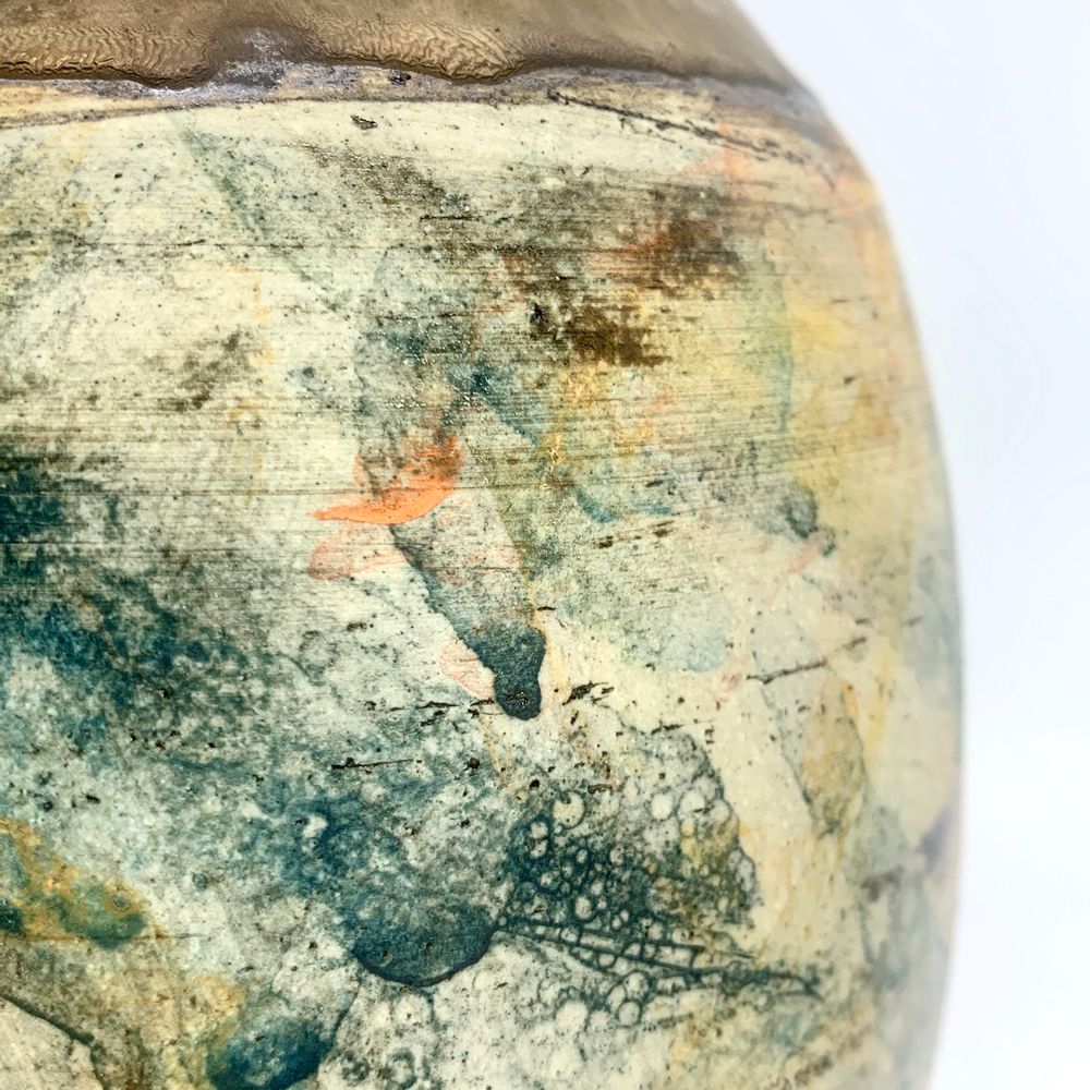Ceramic - Stoneware vase --- Pictorial work N°2 - ATELIER ELSA DINERSTEIN