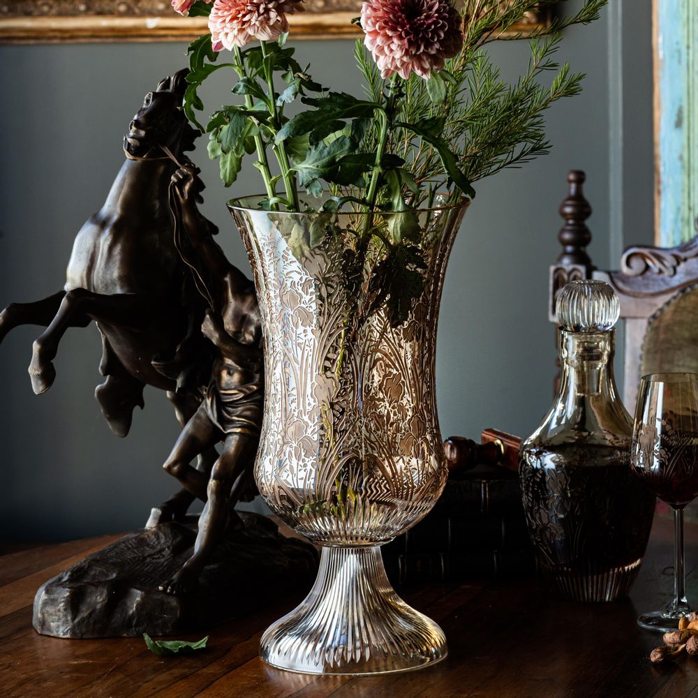 Accessoires pour le vin - Carafe à vin en cristal taillé Orchidea - LEONE DI FIUME