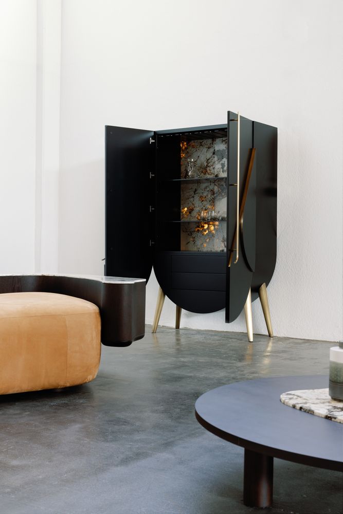 Boîtes de rangement - Meuble de Bar Saqris Moderne, Noir, Fabriqué à la Main au Portugal par Greenapple - GREENAPPLE DESIGN INTERIORS