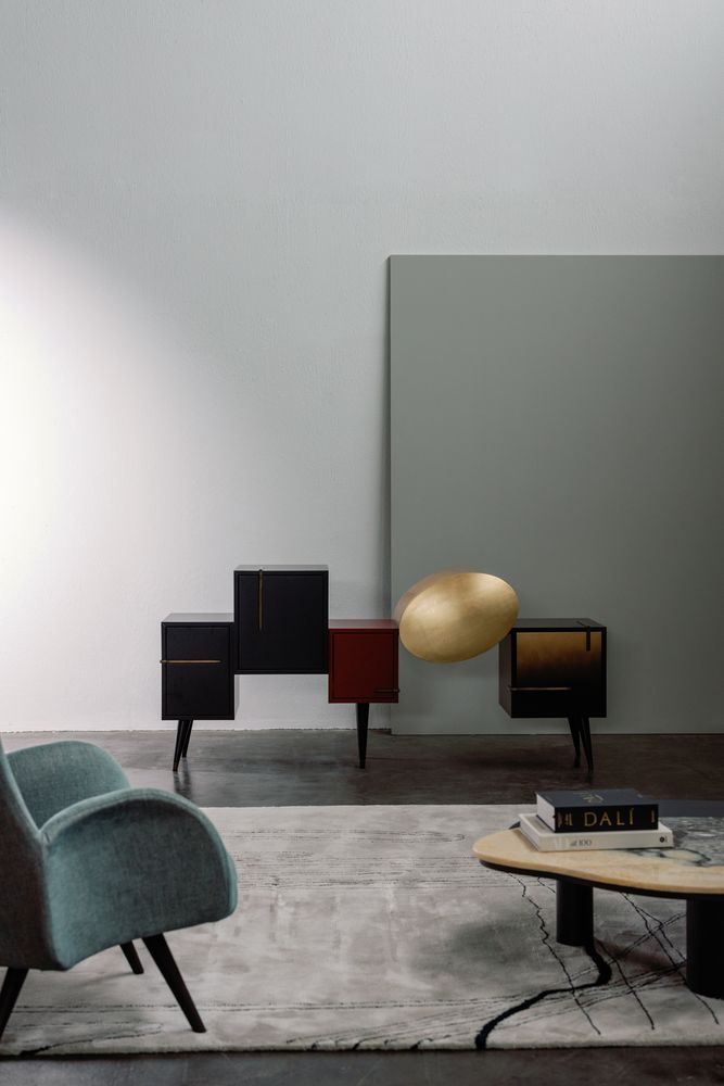 Sideboards - Modern Sunshine Sideboard, Black & Bordeaux, Handmade in Portugal by Greenapple - GREENAPPLE DESIGN INTERIORS