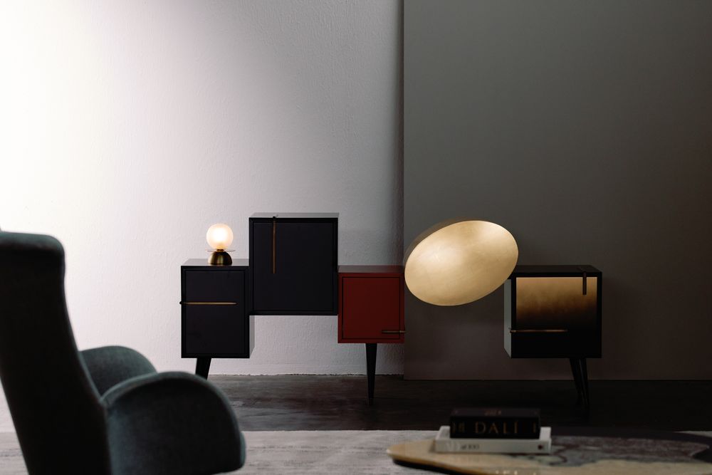 Sideboards - Modern Sunshine Sideboard, Black & Bordeaux, Handmade in Portugal by Greenapple - GREENAPPLE DESIGN INTERIORS