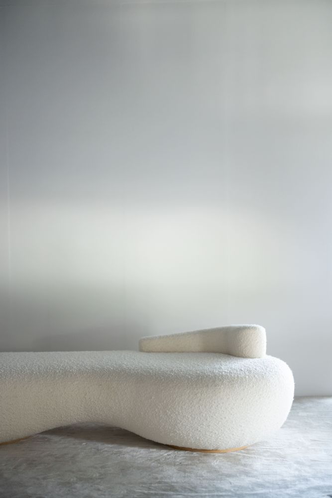 Canapés - Chaise Longue Greenapple, Chaise Longue Conchula, Bouclée Beige - GREENAPPLE DESIGN INTERIORS