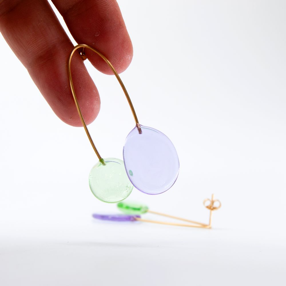 Gifts - Gold plated earrings glass Murano Artisan Elia collection - CHAMA NAVARRO