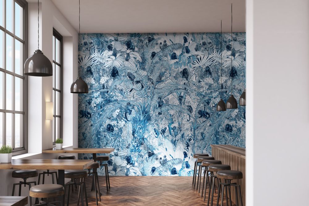 Other wall decoration - Panoramic Wallpaper The Guardians Blue Toile de Jouy Style by Maison Fétiche - MAISON FÉTICHE