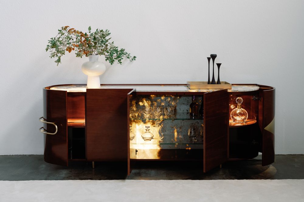 Buffets - Bar à Whisky Olival Moderne, Brun Rougeâtre, Fabriqué à la Main au Portugal par Greenapple - GREENAPPLE DESIGN INTERIORS