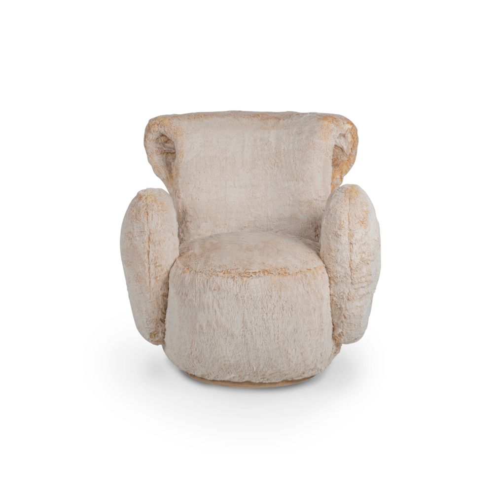 Armchairs - Greenapple Armchair, Grass Armchair, Light Orange Faux Fur, Handmade in Portugal - GREENAPPLE DESIGN INTERIORS