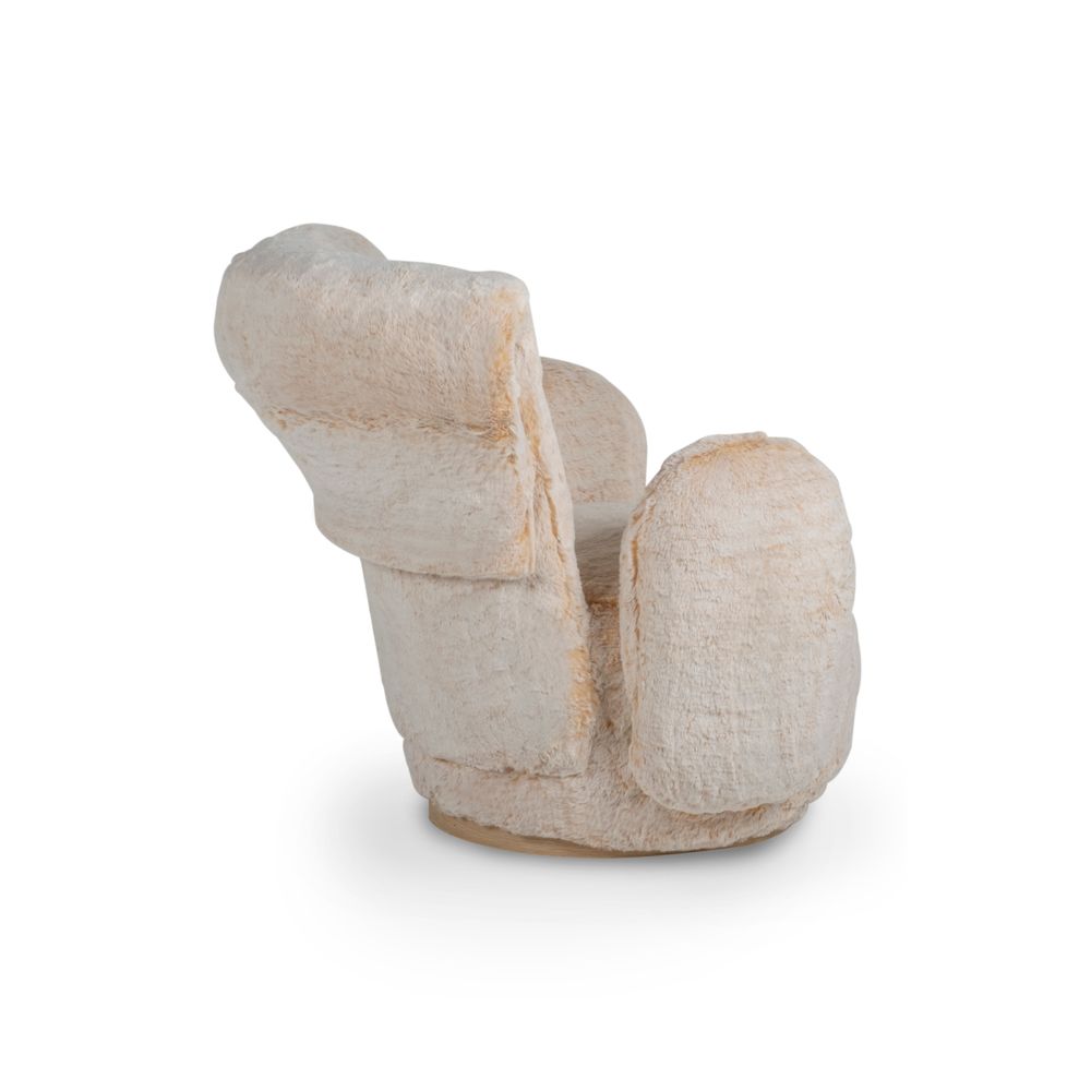 Armchairs - Greenapple Armchair, Grass Armchair, Light Orange Faux Fur, Handmade in Portugal - GREENAPPLE DESIGN INTERIORS