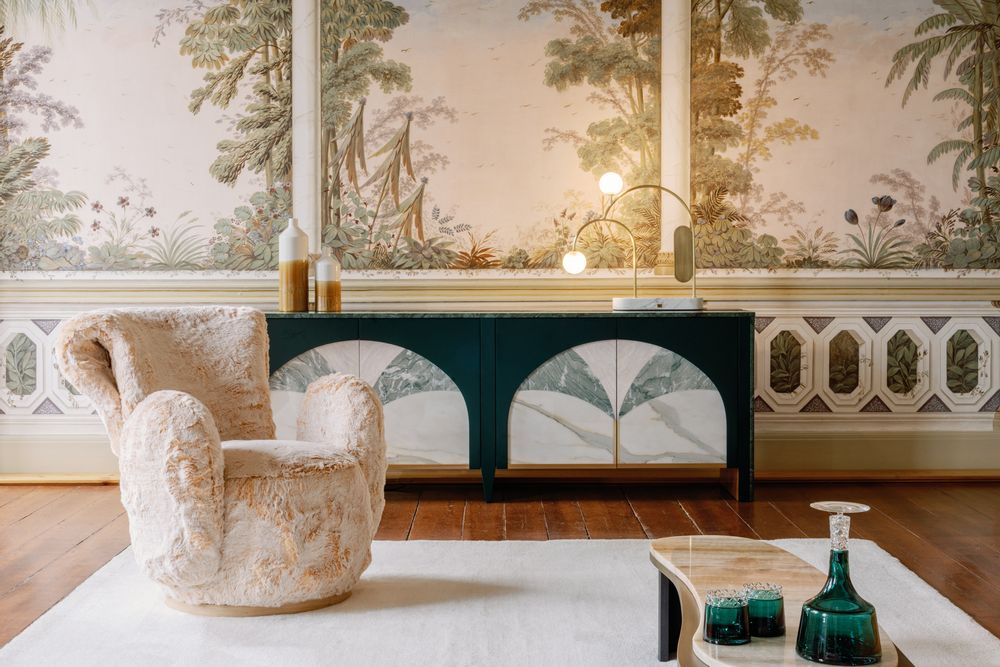 Armchairs - Greenapple Armchair, Grass Armchair, Light Orange Faux Fur, Handmade in Portugal - GREENAPPLE DESIGN INTERIORS