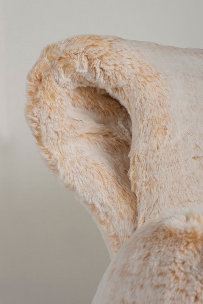 Armchairs - Greenapple Armchair, Grass Armchair, Light Orange Faux Fur, Handmade in Portugal - GREENAPPLE DESIGN INTERIORS