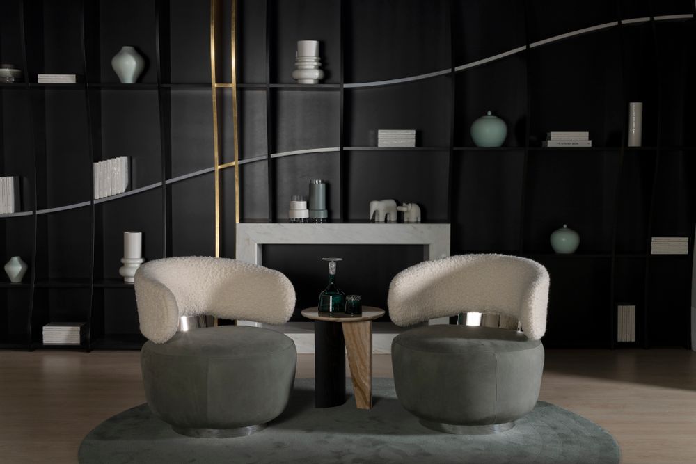 Armchairs - Greenapple Armchair, Caju Armchair, in Bouclé and Leather, Handmade in Portugal - GREENAPPLE DESIGN INTERIORS