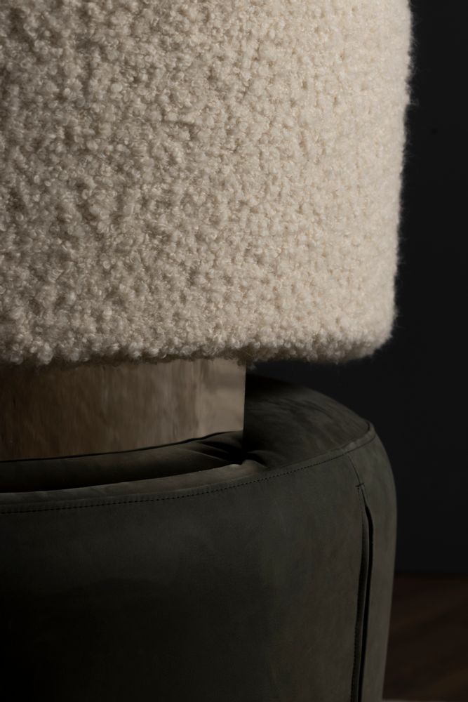 Armchairs - Greenapple Armchair, Caju Armchair, in Bouclé and Leather, Handmade in Portugal - GREENAPPLE DESIGN INTERIORS