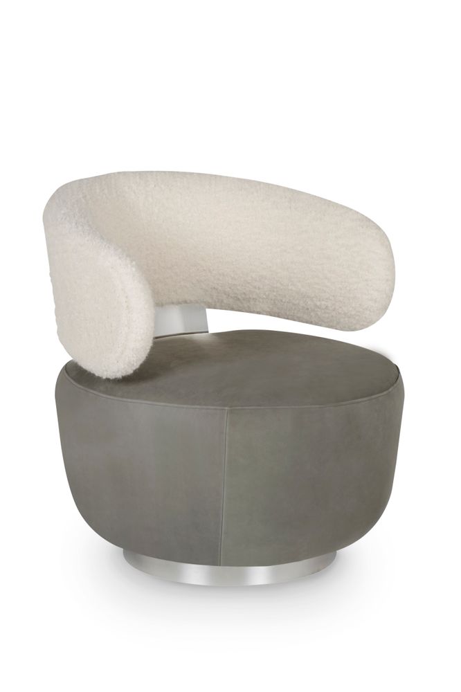 Armchairs - Greenapple Armchair, Caju Armchair, in Bouclé and Leather, Handmade in Portugal - GREENAPPLE DESIGN INTERIORS