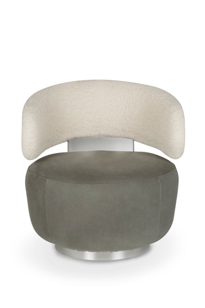 Armchairs - Greenapple Armchair, Caju Armchair, in Bouclé and Leather, Handmade in Portugal - GREENAPPLE DESIGN INTERIORS
