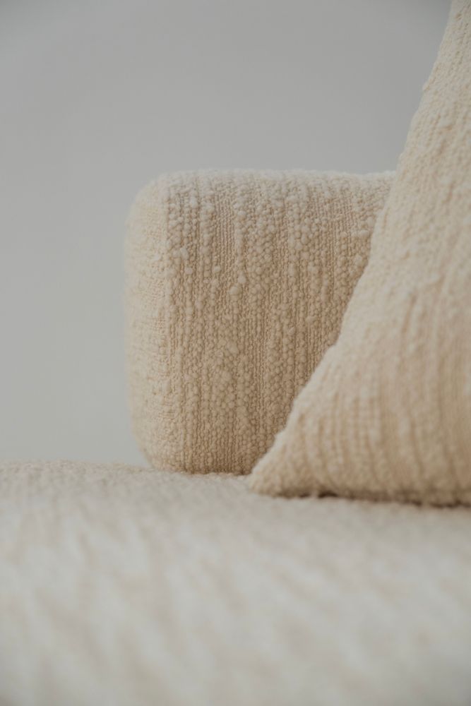 Sofas - Greenapple Chaise Longue, Twins Chaise, Beige Bouclé, Handmade in Portugal - GREENAPPLE DESIGN INTERIORS