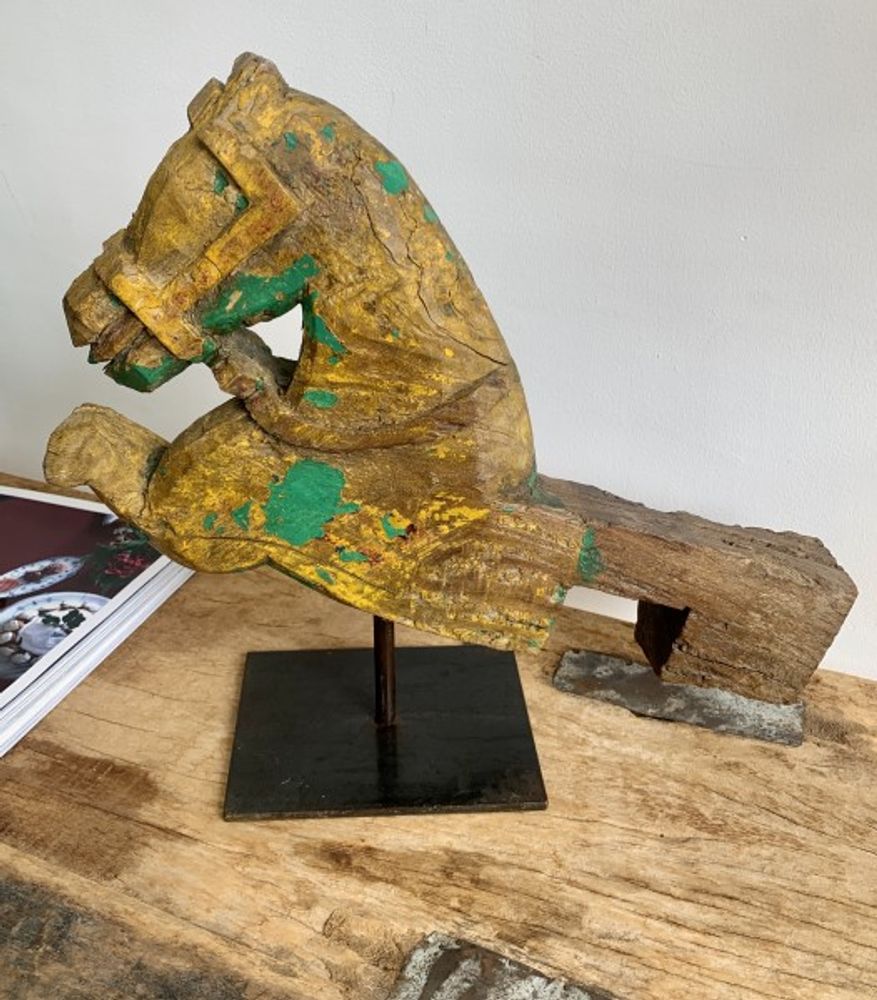 Objets de décoration - CHEVAL Statues en bois avec support en fer - CASA NATURA