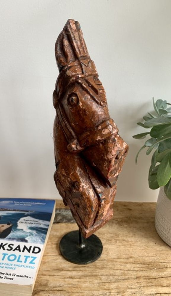 Objets de décoration - CHEVAL Statues en bois avec support en fer - CASA NATURA