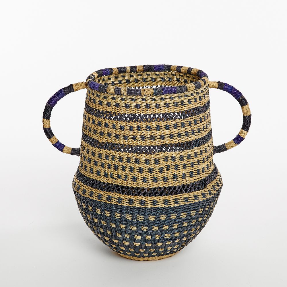 Objets de décoration - Pot tissé à la main à pois - GOLDEN EDITIONS