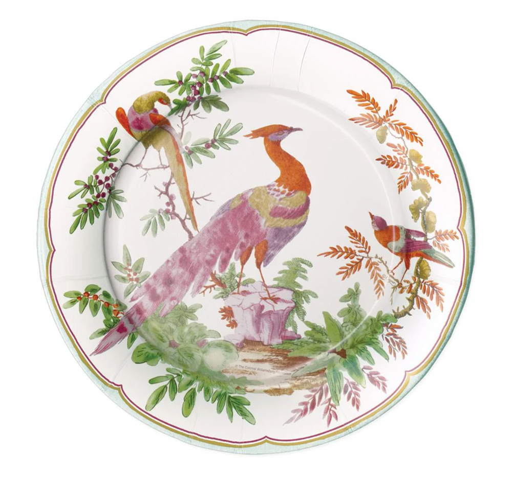 Decorative objects - Chelsea Birds Paper Dinner Plates in Celadon - CASPARI