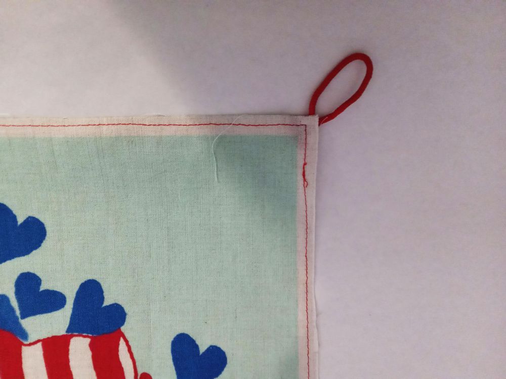 Tea towel - kitchen towel in linen and cotton with Love print - BACIO DEL MARINAIO