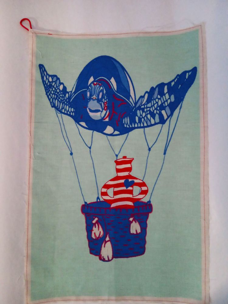 Tea towel - kitchen towel in linen and cotton with Love print - BACIO DEL MARINAIO