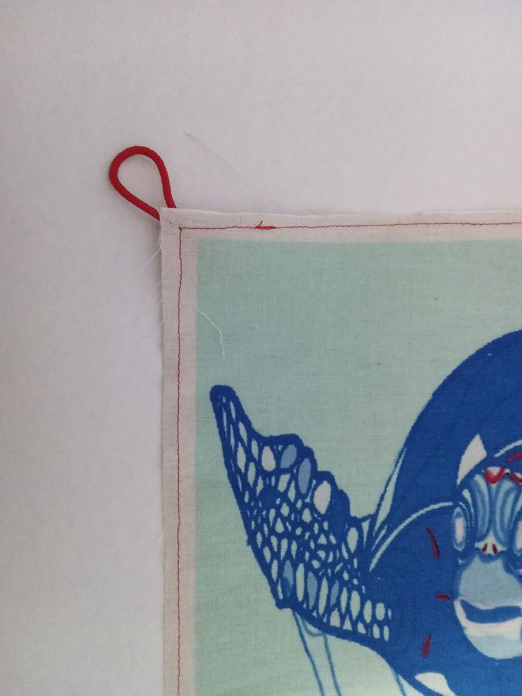 Tea towel - kitchen towel in linen and cotton with Love print - BACIO DEL MARINAIO