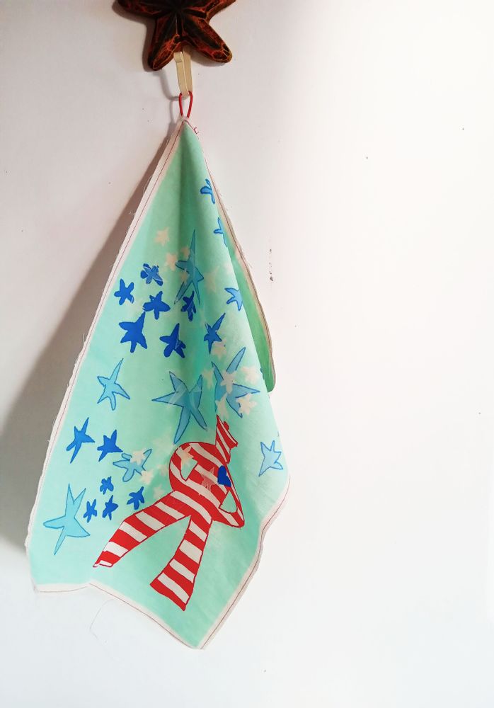 Dish towels - kitchen towel in linen and cotton with VOLARE INSIEME print - BACIO DEL MARINAIO