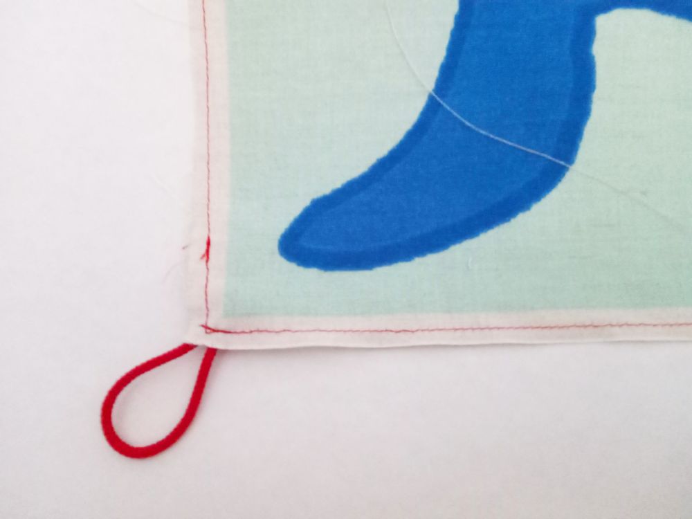 Tea towel - kitchen towel in linen and cotton with BALENA E MARINAI print - BACIO DEL MARINAIO