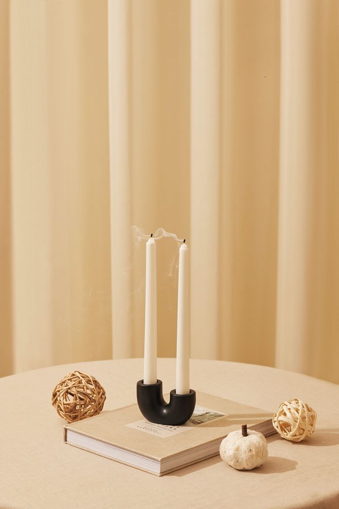 Objets de décoration - Bougeoir en béton en forme de U de style nordique- (Lot de 2) - CASA AMAROSA