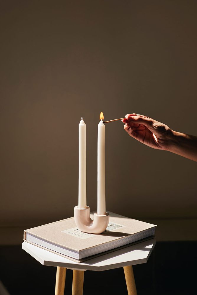 Objets de décoration - Bougeoir en béton en forme de U de style nordique- (Lot de 2) - CASA AMAROSA