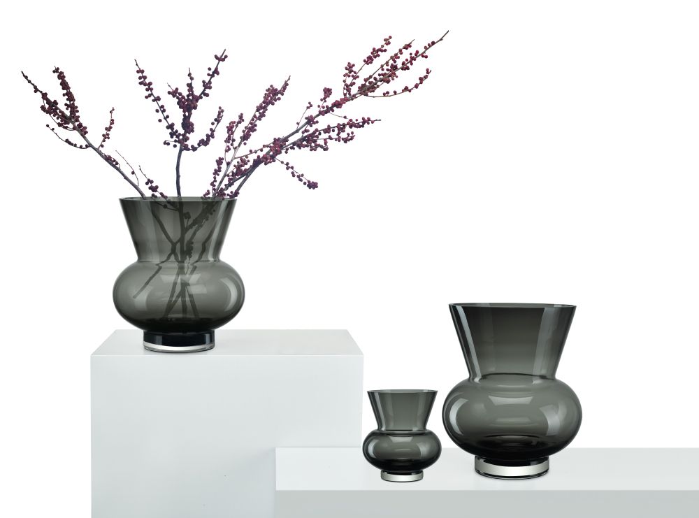 Vases - LUXURY classy vase in glass of 9mm thick glass modern yet classic shape ROCHA - ELEMENT ACCESSORIES