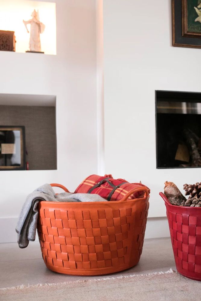 Objets de décoration - Sac en cuir tissé - SOL & LUNA