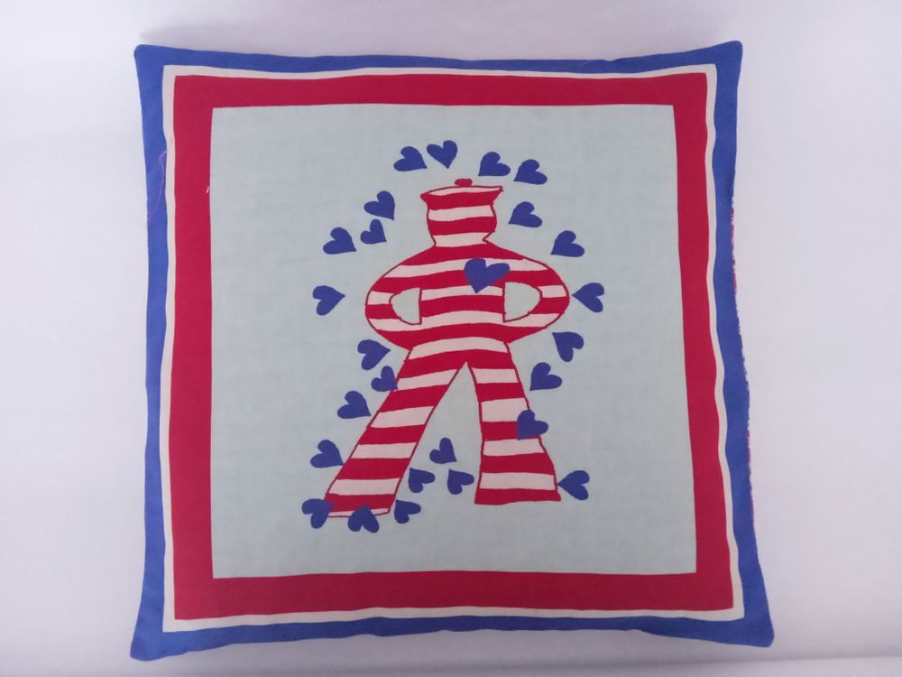 Bathrobes - Pair of square cushions Marinaretto Innamorato - BACIO DEL MARINAIO