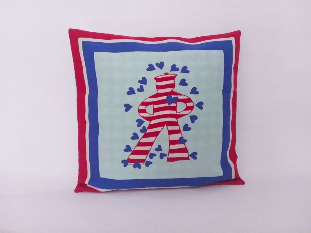 Bathrobes - Pair of square cushions Marinaretto Innamorato - BACIO DEL MARINAIO