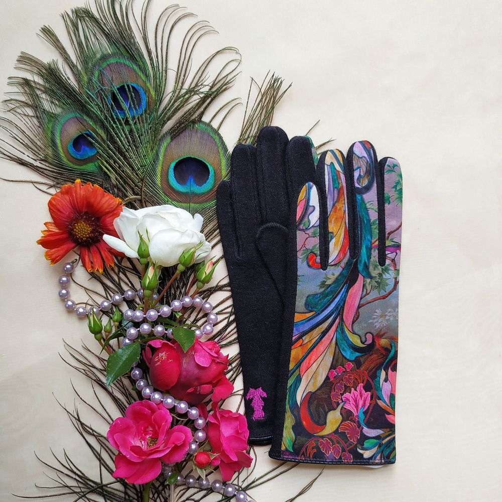 Prêt-à-porter - GANTS PAUME LAINE ET CARRE MODAL ASSORTI - BROKANTE