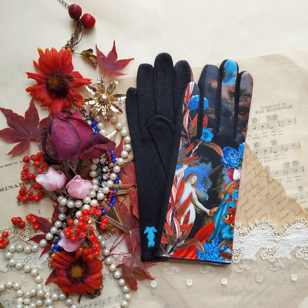 Prêt-à-porter - GANTS PAUME LAINE ET CARRE MODAL ASSORTI - BROKANTE