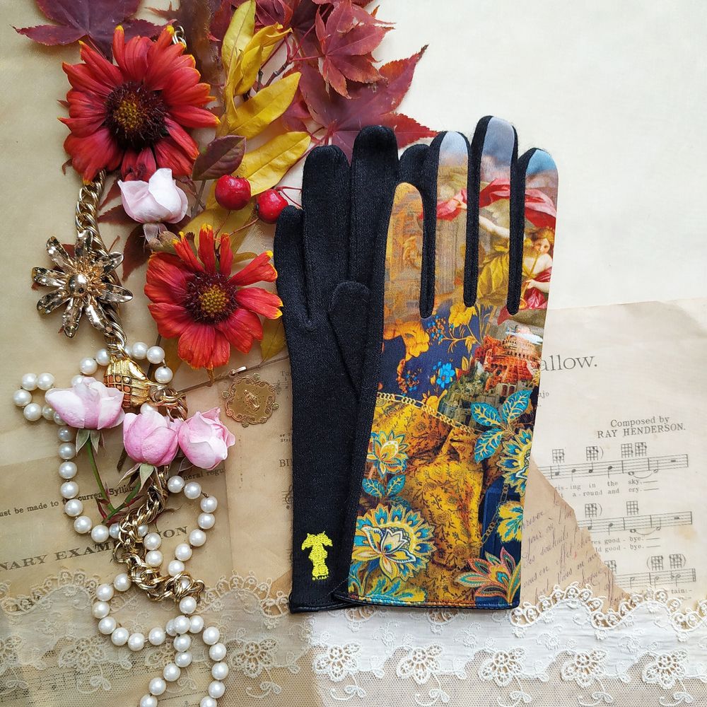 Prêt-à-porter - GANTS PAUME LAINE ET CARRE MODAL ASSORTI - BROKANTE