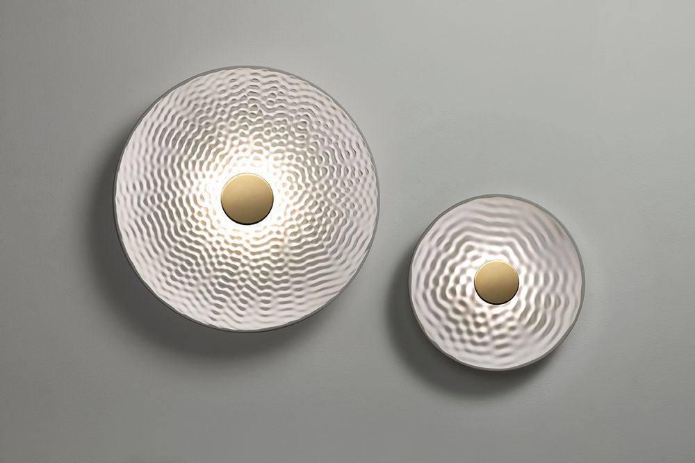 Unique pieces - PULSE by Pierre Charrié suspension wall lamp made of plaster of Paris. - RADAR INTERIOR